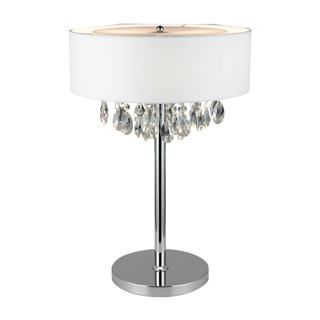 Brilliant bordlampe i hvid og krom fra Design by Grönlund